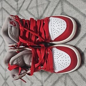 Red and white childrens  Jordan 1 size 11C